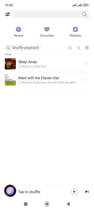 Press the required audio file.