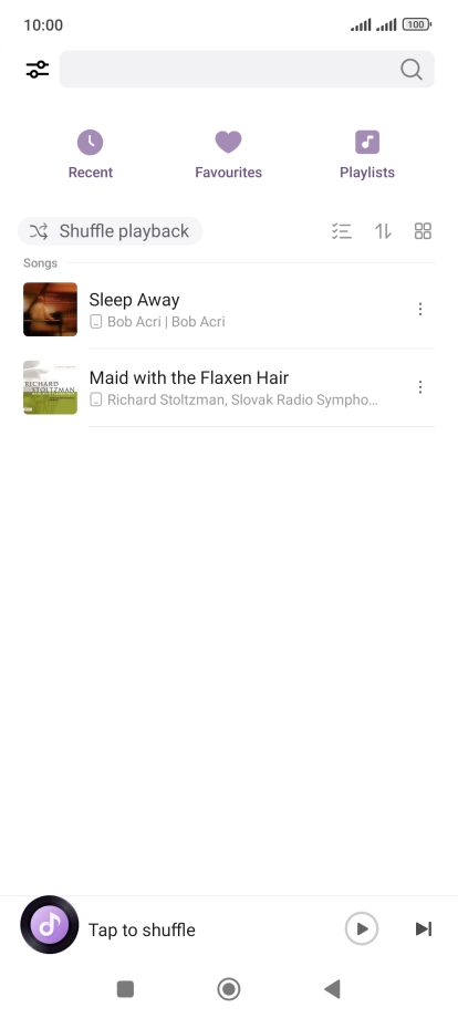 Press the required audio file.