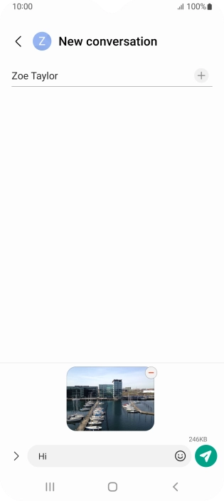 Press the send icon when you've finished your picture message.