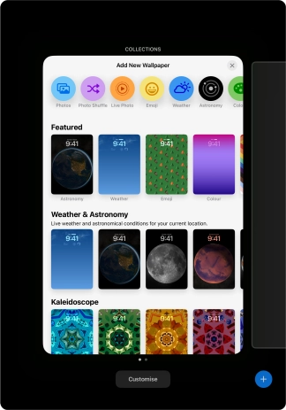 Press the required category and follow the instructions on the screen to select the required background image.
