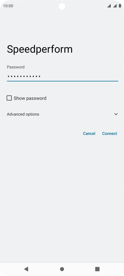Key in the password for the Wi-Fi network and press Connect.