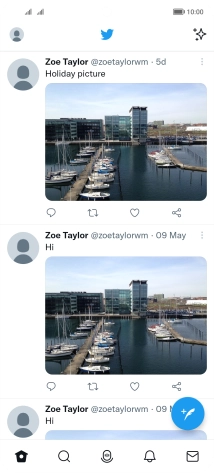 Press the new tweet icon. Press the new tweet icon.