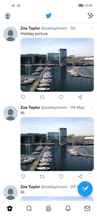 Press the new tweet icon. Press the new tweet icon.