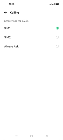 Press the required setting. Press the required setting.