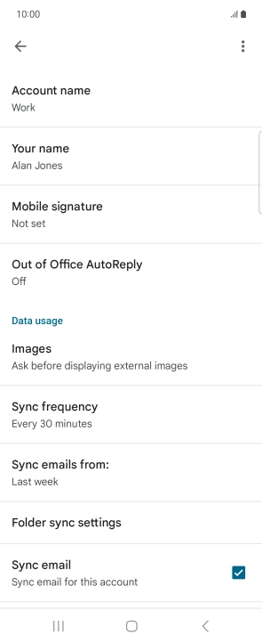 Press Account name and key in the required name.