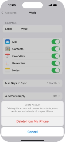 Press Delete from My iPhone.