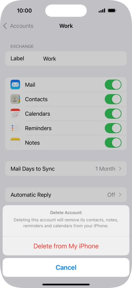 Press Delete from My iPhone.