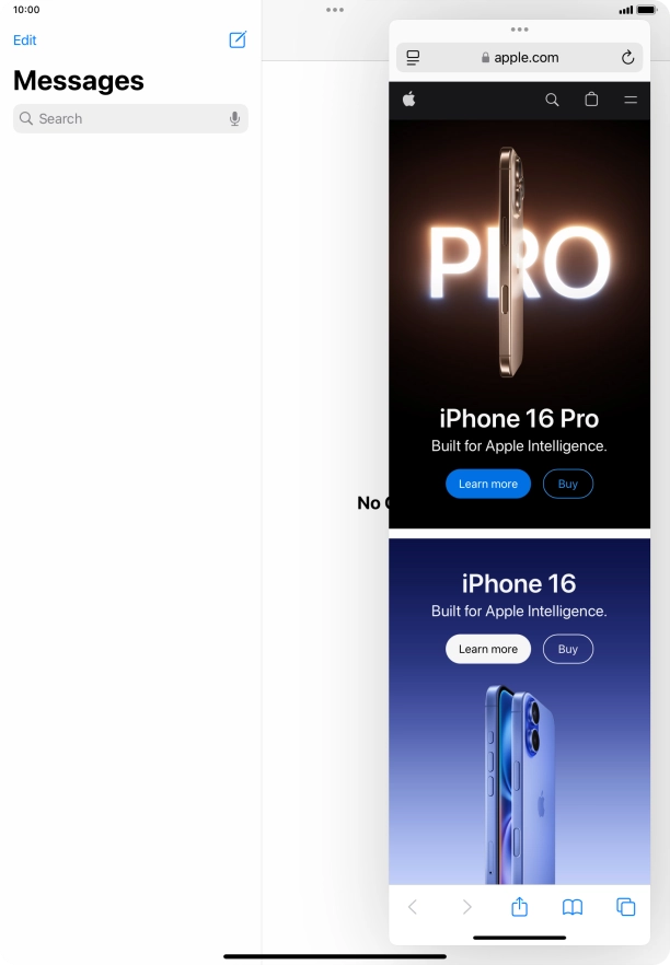 The application now displays on top of the other open application.