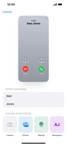 Press the required category and follow the instructions on the screen to select and save the required picture to your Contact Poster. Press the required category and follow the instructions on the screen to select and save the required picture to your Contact Poster.