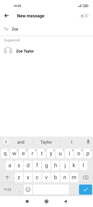 Key in the first letters of the recipient's name and press the required contact.