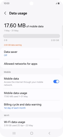 The total data usage is displayed.