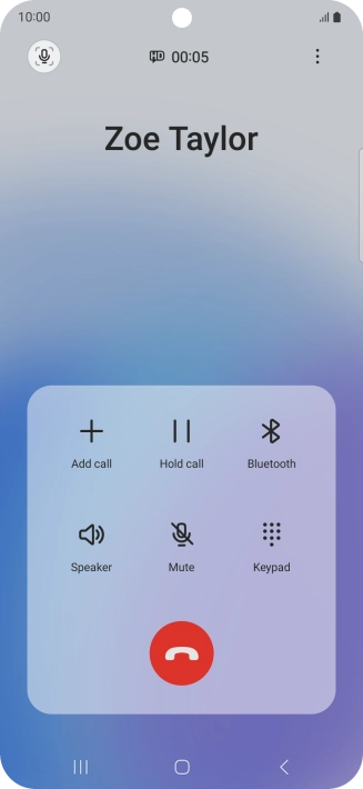Press the end call icon.