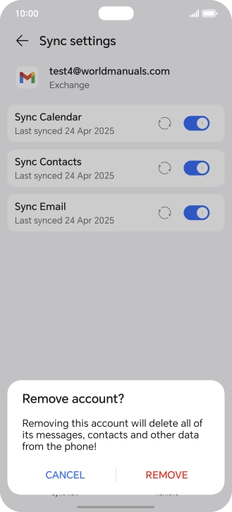 Press REMOVE. Press REMOVE.