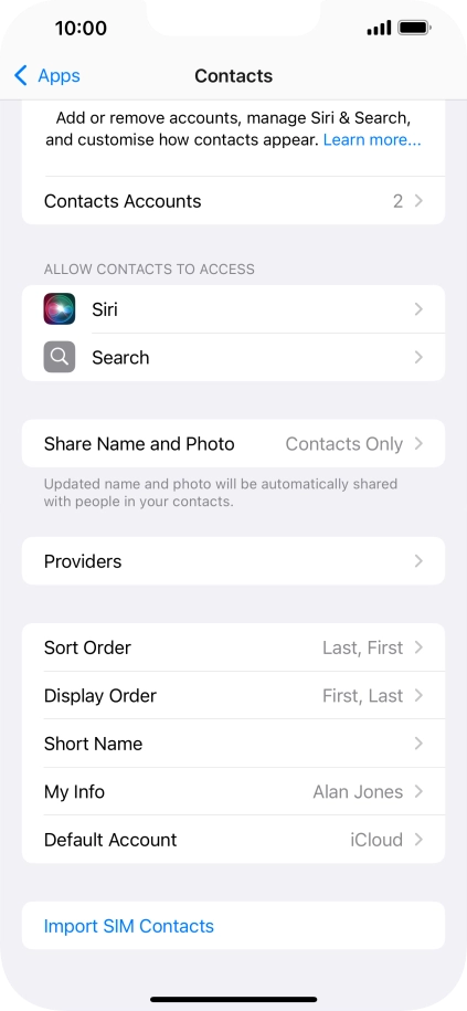 Press Import SIM Contacts. Press Import SIM Contacts.