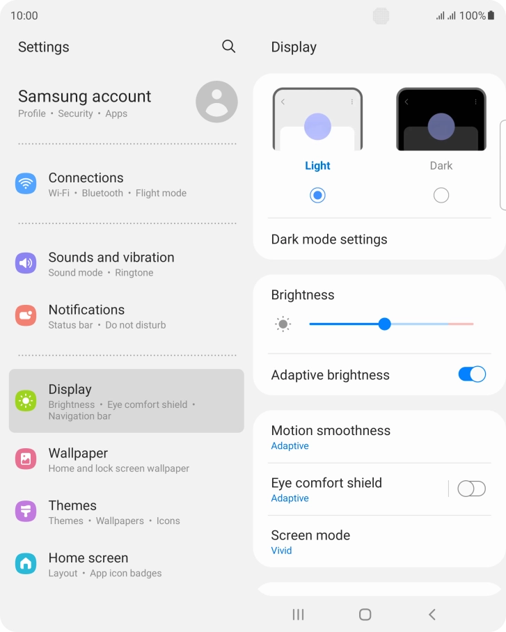 Press the indicator next to 