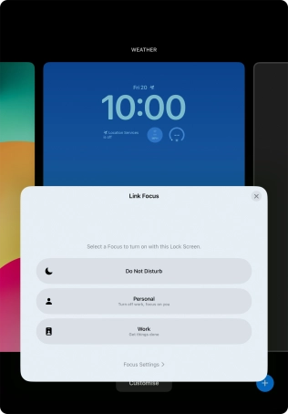Press the required focus mode.