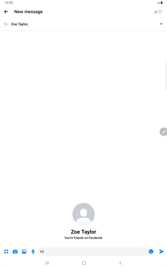 Write the required message and press the send icon.