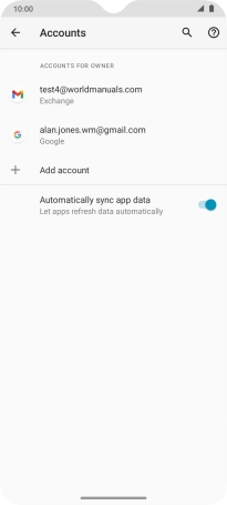 Press the required account.