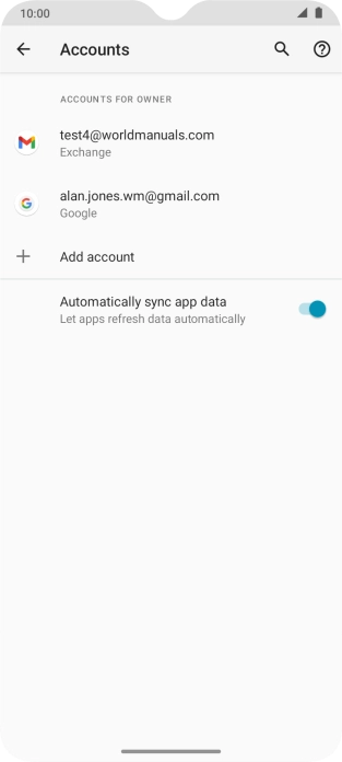 Press the required account.