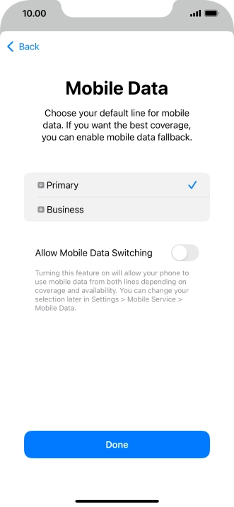 Press the indicator next to 