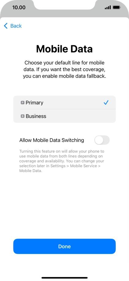 Press the indicator next to 