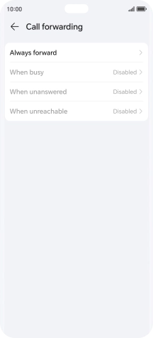 Press the required divert type.