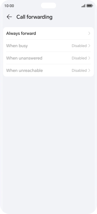 Press the required divert type.