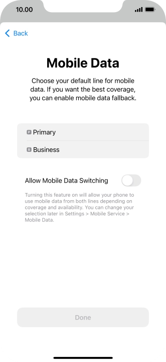 Press the required price plan.