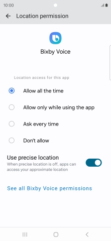 Press the required setting. Press the required setting.