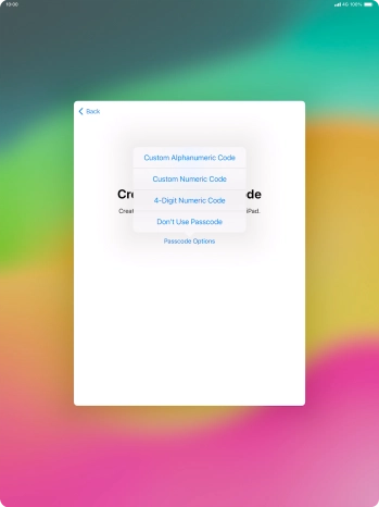 Follow the instructions on the screen to turn on use of lock code or press Don't Use Passcode. Follow the instructions on the screen to turn on use of lock code or press Don't Use Passcode.