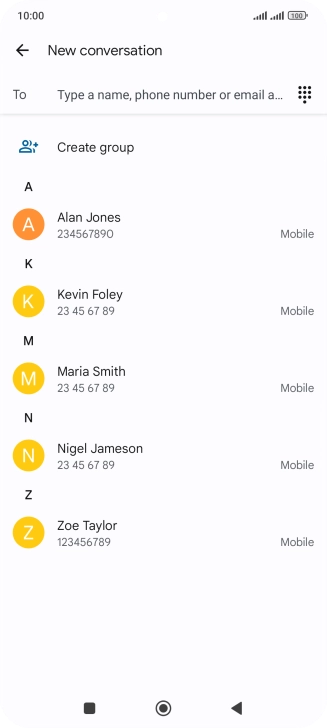 Press the field next to 