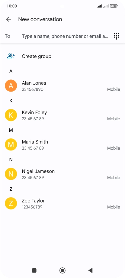 Press the field next to 