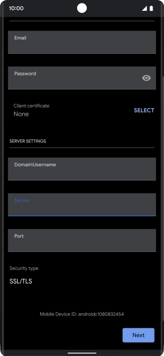 Press the field below 