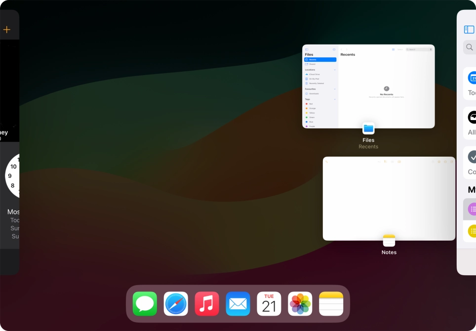 Press the required application. Press the required application.