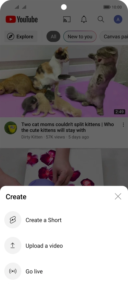 Press Upload a video.