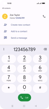 Key in the required number and press the call icon.