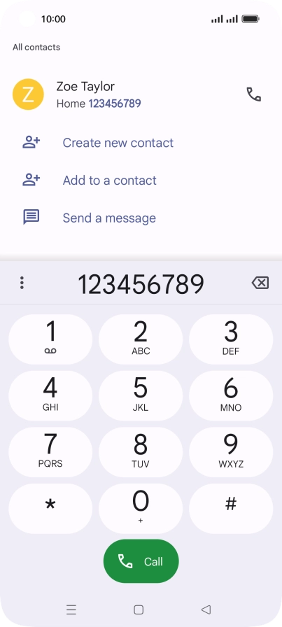 Key in the required number and press the call icon.
