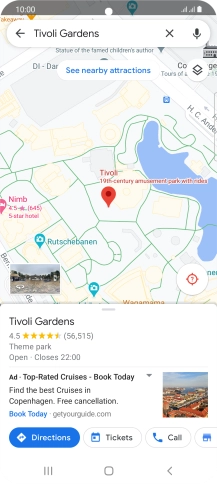 Press the destination at the bottom of the screen.