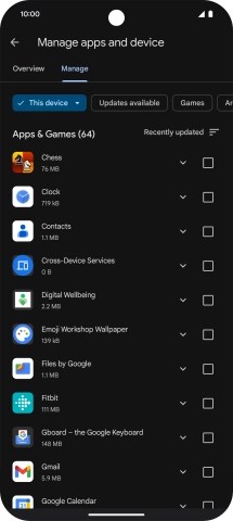 Press the required app. Press the required app.