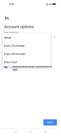 Press the required setting.