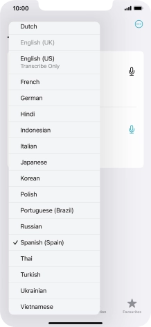 Press the required target language.
