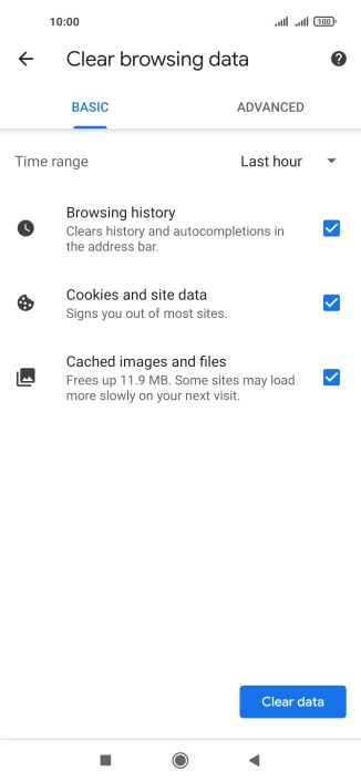 Press the fields next to the required data types.