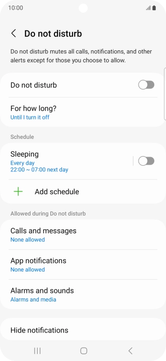 Press the indicator next to 