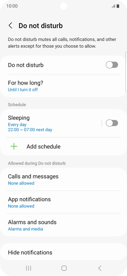 Press the indicator next to 