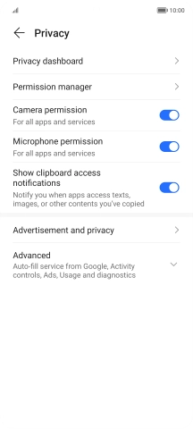 Press Permission manager.