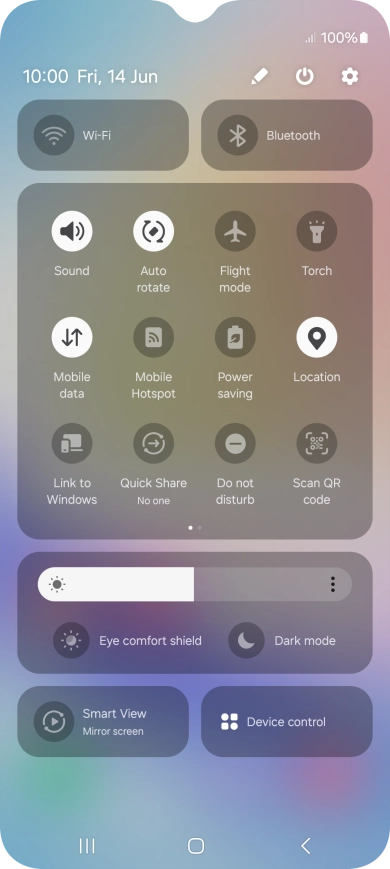 Press the settings icon.