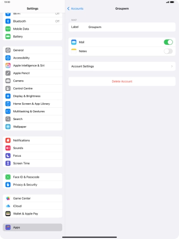 Press Account Settings.