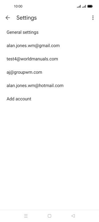 Press the required account.