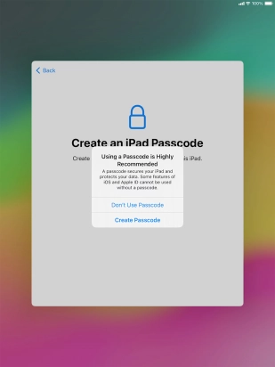 If you turn off the function, press Don't Use Passcode.