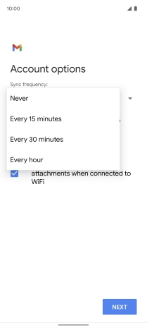 Press the required setting.